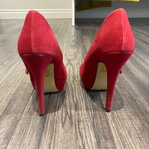 Size 6 Red Mary Jane Heels - Picture 2 of 4